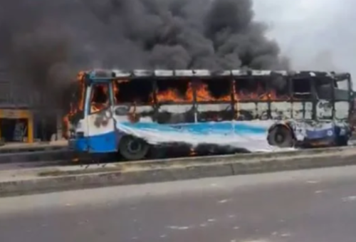 Lagos mob sets BRT bus ablaze after motorcyclist’s death in Ikorodu